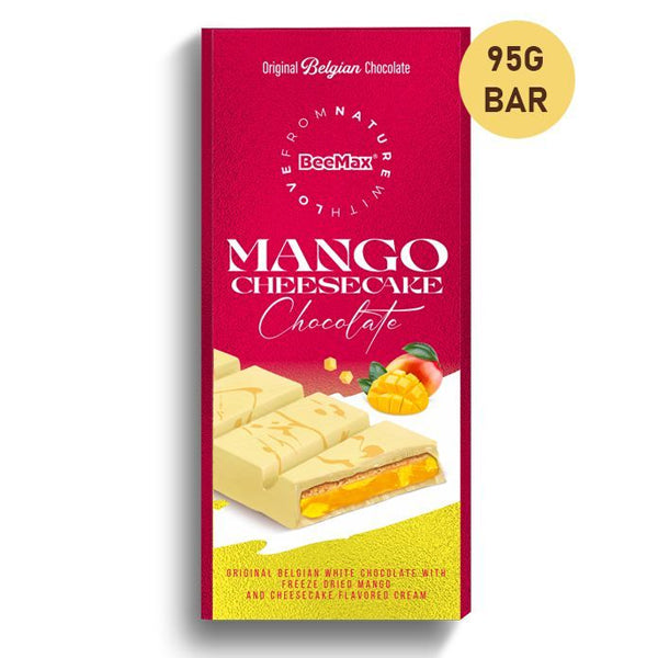 Beemax White Chocolate Cheesecake with Mango Cream Filling (95g Bar)